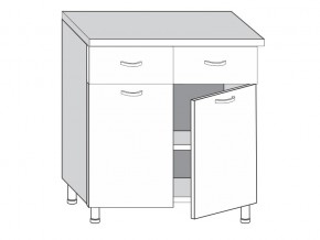 2.80.22 Шкаф-стол на 800мм с 2-я ящиками и 2-мя дверцами в Тарко-Сале - tarko-sale.magazinmebel.ru | фото
