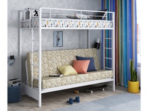 Двухъярусная кровать с диваном Мадлен белая-пифагор в Тарко-Сале - tarko-sale.magazinmebel.ru | фото