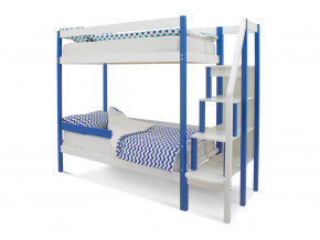 Двухъярусная кровать Svogen с бортиком синий-белый в Тарко-Сале - tarko-sale.magazinmebel.ru | фото