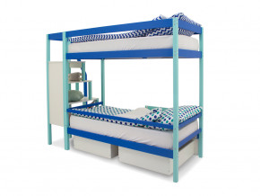 Двухъярусная кровать Svogen с ящиками и бортиком мятно-синий в Тарко-Сале - tarko-sale.magazinmebel.ru | фото - изображение 4