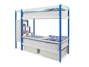 Двухъярусная кровать Svogen с ящиками и бортиком сине-белый в Тарко-Сале - tarko-sale.magazinmebel.ru | фото - изображение 4