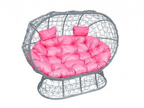 Кокон Лежебока на подставке с ротангом розовая подушка в Тарко-Сале - tarko-sale.magazinmebel.ru | фото