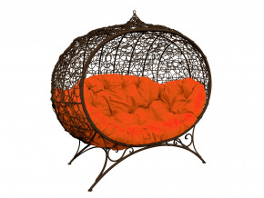 Кокон Улей на ножках с ротангом оранжевая подушка в Тарко-Сале - tarko-sale.magazinmebel.ru | фото