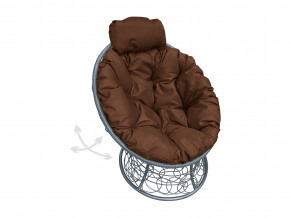 Кресло Папасан мини пружинка с ротангом коричневая подушка в Тарко-Сале - tarko-sale.magazinmebel.ru | фото