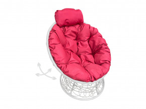 Кресло Папасан мини пружинка с ротангом красная подушка в Тарко-Сале - tarko-sale.magazinmebel.ru | фото