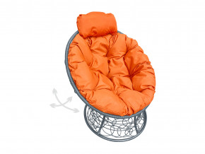 Кресло Папасан мини пружинка с ротангом оранжевая подушка в Тарко-Сале - tarko-sale.magazinmebel.ru | фото