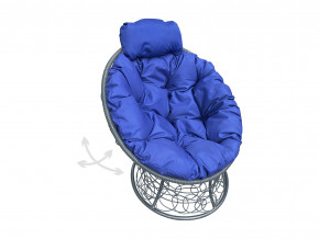 Кресло Папасан мини пружинка с ротангом синяя подушка в Тарко-Сале - tarko-sale.magazinmebel.ru | фото