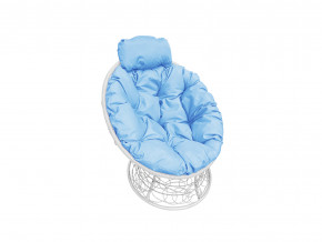 Кресло Папасан мини с ротангом голубая подушка в Тарко-Сале - tarko-sale.magazinmebel.ru | фото