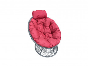 Кресло Папасан мини с ротангом красная подушка в Тарко-Сале - tarko-sale.magazinmebel.ru | фото