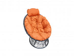 Кресло Папасан мини с ротангом оранжевая подушка в Тарко-Сале - tarko-sale.magazinmebel.ru | фото