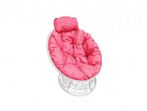 Кресло Папасан мини с ротангом розовая подушка в Тарко-Сале - tarko-sale.magazinmebel.ru | фото
