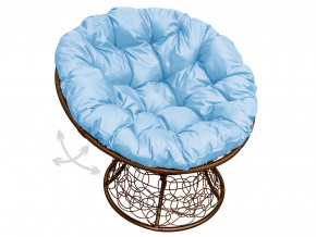 Кресло Папасан пружинка с ротангом голубая подушка в Тарко-Сале - tarko-sale.magazinmebel.ru | фото