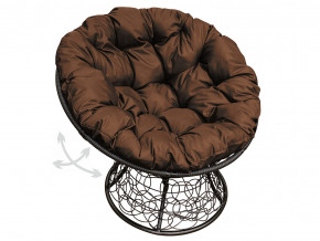 Кресло Папасан пружинка с ротангом коричневая подушка в Тарко-Сале - tarko-sale.magazinmebel.ru | фото