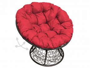 Кресло Папасан пружинка с ротангом красная подушка в Тарко-Сале - tarko-sale.magazinmebel.ru | фото