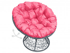 Кресло Папасан пружинка с ротангом розовая подушка в Тарко-Сале - tarko-sale.magazinmebel.ru | фото