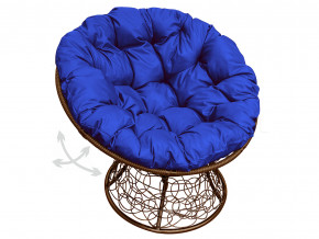 Кресло Папасан пружинка с ротангом синяя подушка в Тарко-Сале - tarko-sale.magazinmebel.ru | фото