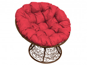 Кресло Папасан с ротангом красная подушка в Тарко-Сале - tarko-sale.magazinmebel.ru | фото