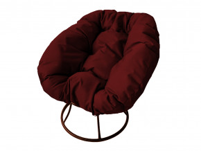Кресло Пончик без ротанга бордовая подушка в Тарко-Сале - tarko-sale.magazinmebel.ru | фото