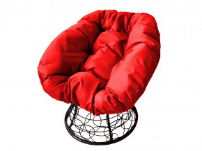 Кресло Пончик с ротангом красная подушка в Тарко-Сале - tarko-sale.magazinmebel.ru | фото