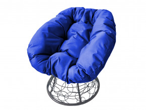 Кресло Пончик с ротангом синяя подушка в Тарко-Сале - tarko-sale.magazinmebel.ru | фото