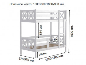 Кровать 2-х ярусная Аист-2 Прованс белый 1800х900 мм в Тарко-Сале - tarko-sale.magazinmebel.ru | фото - изображение 2