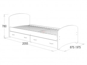 Кровать-6 одинарная с 2-мя ящиками 800*2000 ясень анкор в Тарко-Сале - tarko-sale.magazinmebel.ru | фото - изображение 2