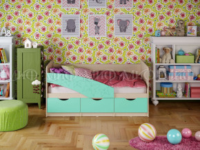 Кровать Бабочки 1600 Бирюза матовая в Тарко-Сале - tarko-sale.magazinmebel.ru | фото