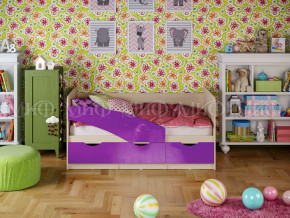 Кровать Бабочки 1600 Фиолетовый металлик в Тарко-Сале - tarko-sale.magazinmebel.ru | фото - изображение 1