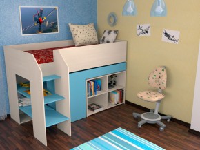 Кровать чердак Теремок 2 Голубой в Тарко-Сале - tarko-sale.magazinmebel.ru | фото