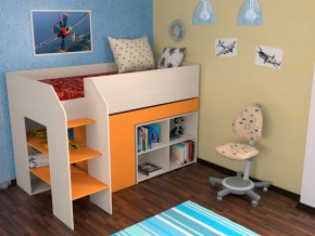 Кровать чердак Теремок 2 Оранжевый в Тарко-Сале - tarko-sale.magazinmebel.ru | фото - изображение 1