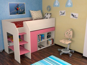 Кровать чердак Теремок 2 Розовый в Тарко-Сале - tarko-sale.magazinmebel.ru | фото - изображение 1