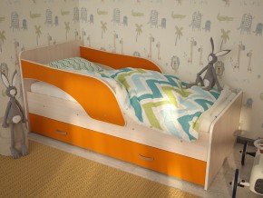 Кровать детская Максимка млечный дуб-оранж в Тарко-Сале - tarko-sale.magazinmebel.ru | фото