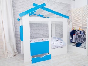 Кровать детская Теремок с ящиком лазурь в Тарко-Сале - tarko-sale.magazinmebel.ru | фото