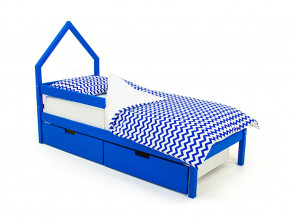 Кровать-домик мини Svogen с ящиками и бортиком синий в Тарко-Сале - tarko-sale.magazinmebel.ru | фото