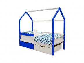 Кровать-домик Svogen с ящиками и бортиком сине-белый в Тарко-Сале - tarko-sale.magazinmebel.ru | фото - изображение 1