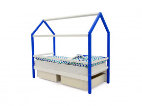 Кровать-домик Svogen с ящиками и бортиком сине-белый в Тарко-Сале - tarko-sale.magazinmebel.ru | фото - изображение 3