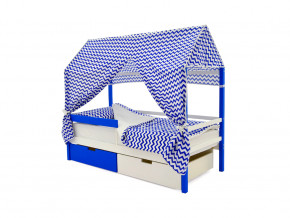 Кровать-домик Svogen с ящиками и бортиком сине-белый в Тарко-Сале - tarko-sale.magazinmebel.ru | фото - изображение 4