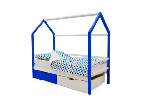 Кровать-домик Svogen с ящиками сине-белый в Тарко-Сале - tarko-sale.magazinmebel.ru | фото