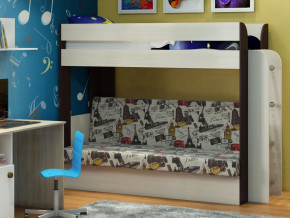 Кровать двухъярусная Карамель 75 венге ткань биг бен в Тарко-Сале - tarko-sale.magazinmebel.ru | фото