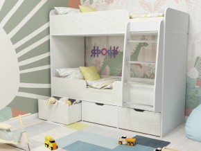 Кровать двухъярусная Малыш двойняшка белый феритейл в Тарко-Сале - tarko-sale.magazinmebel.ru | фото