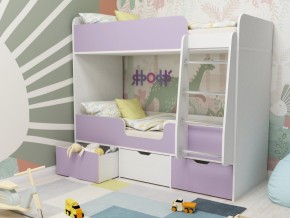 Кровать двухъярусная Малыш двойняшка белый-ирис в Тарко-Сале - tarko-sale.magazinmebel.ru | фото - изображение 1