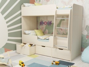 Кровать двухъярусная Малыш двойняшка дуб молочный в Тарко-Сале - tarko-sale.magazinmebel.ru | фото