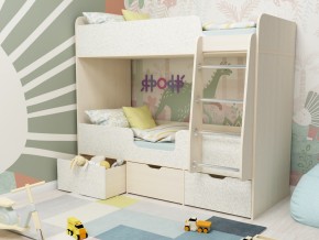 Кровать двухъярусная Малыш двойняшка дуб молочный-феритейл в Тарко-Сале - tarko-sale.magazinmebel.ru | фото
