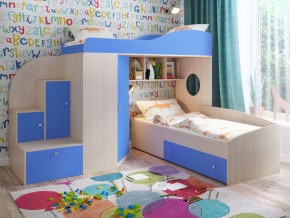 Кровать Кадет 2 Дуб молочный-голубой в Тарко-Сале - tarko-sale.magazinmebel.ru | фото