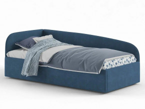Кровать мягкая Денди на латах рогожка синяя в Тарко-Сале - tarko-sale.magazinmebel.ru | фото