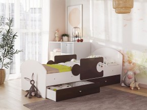 Кровать Мозаика с ящиком и бортиками на ламелях белый-венге в Тарко-Сале - tarko-sale.magazinmebel.ru | фото