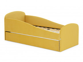 Кровать с ящиком Letmo горчичный (велюр) в Тарко-Сале - tarko-sale.magazinmebel.ru | фото