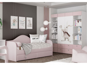 Кровать с мягкой обивкой Алиса ПМ-332.18 велюр розовый в Тарко-Сале - tarko-sale.magazinmebel.ru | фото - изображение 3