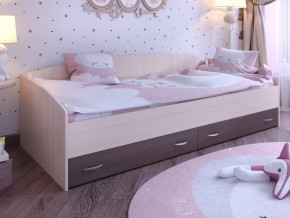 Кровать с выкатными ящиками Дуб молочный-Бодего в Тарко-Сале - tarko-sale.magazinmebel.ru | фото
