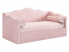 Кровать софа Лея 900 велюр нежно-розовый/галька в Тарко-Сале - tarko-sale.magazinmebel.ru | фото - изображение 1
